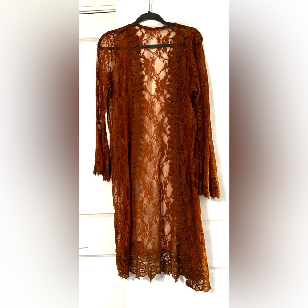 Lace cardigan with bell sleeves